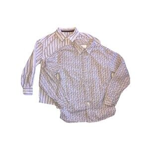 2 Boys Size 7 Long Sleeve Dress Button Downs, Calvin Klein, Cherokee, Blue/white